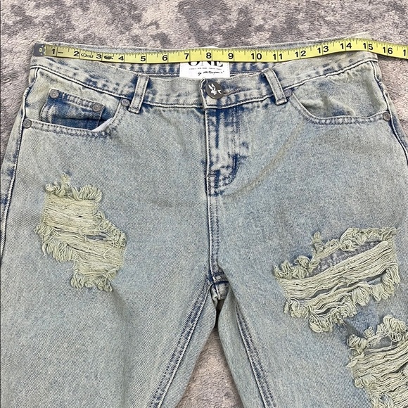 New One Teaspoon Awesome Baggies Jeans Distressed Destroyed Light Wash Sz 26 - Picture 6 of 9